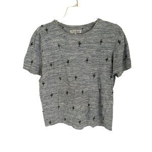 Women's Small Sovereign Code crewneck grey cactus embroidered tee tshirt